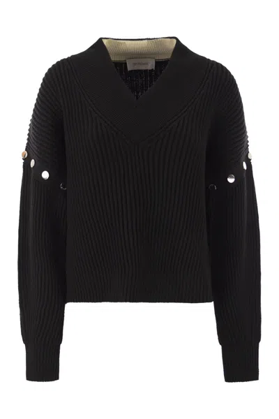 Sportmax Tay Oversized Jumper With Detachable Sleeves In Black