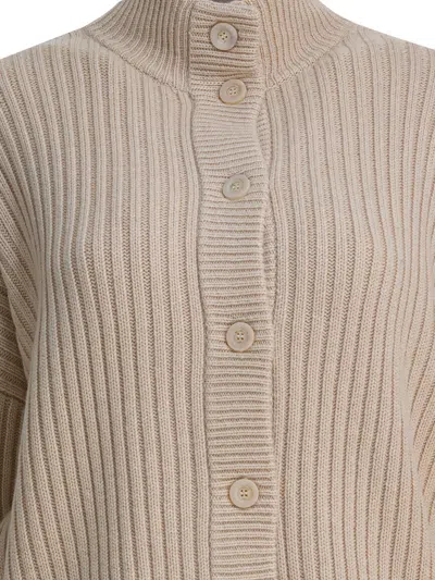 Max Mara Wool And Cashmere Cardigan In Neutral