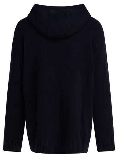 Max Mara Wool And Cashmere Hooded Sweater In Black