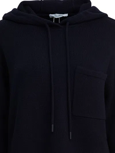 Max Mara Wool And Cashmere Hooded Sweater In Black