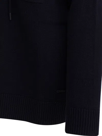 Max Mara Wool And Cashmere Hooded Sweater In Black