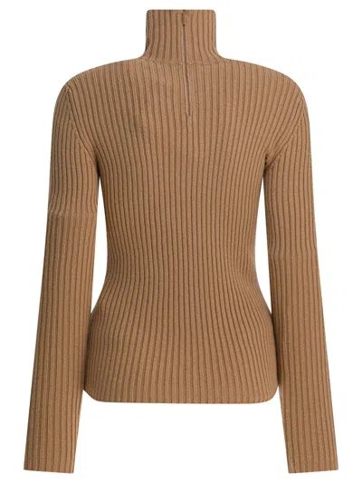 Max Mara Wool And Cashmere Turtleneck Sweater In Gold