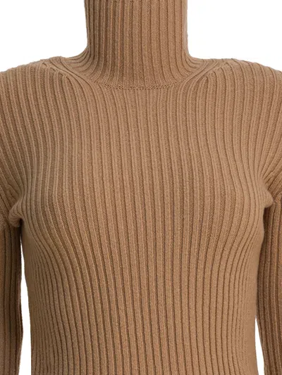 Max Mara Wool And Cashmere Turtleneck Sweater In Gold