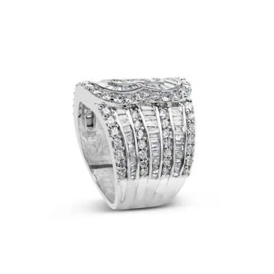 Haus Of Brilliance 10k White Gold 2 1/2 Cttw Diamond Multi-row Bypass Ring In Brown