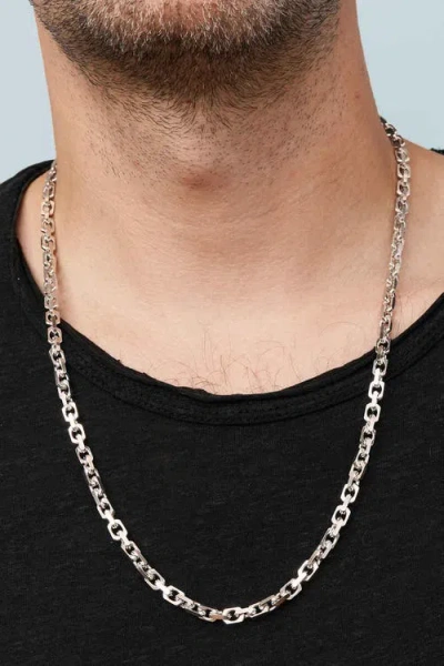 Oradina Sterling Silver Captain Link Chain In Brown