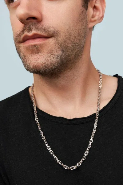 Oradina Sterling Silver Captain Link Chain In Brown