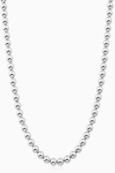 Oradina Sterling Silver Baller Bead Necklace In Brown