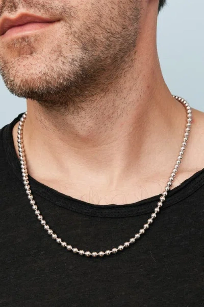 Oradina Sterling Silver Baller Bead Necklace In Brown