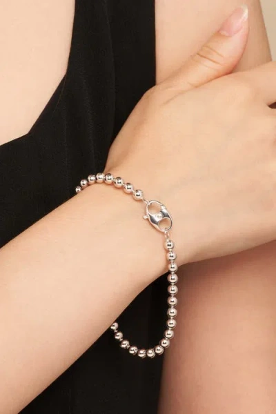 Oradina Sterling Silver Baller Bead Bracelet In Brown