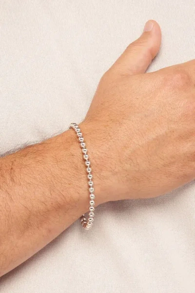 Oradina Sterling Silver Baller Bead Bracelet In Brown