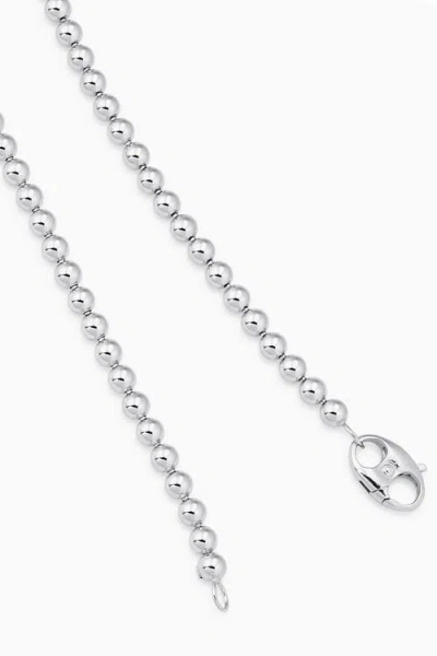 Oradina Sterling Silver Baller Bead Necklace In Brown