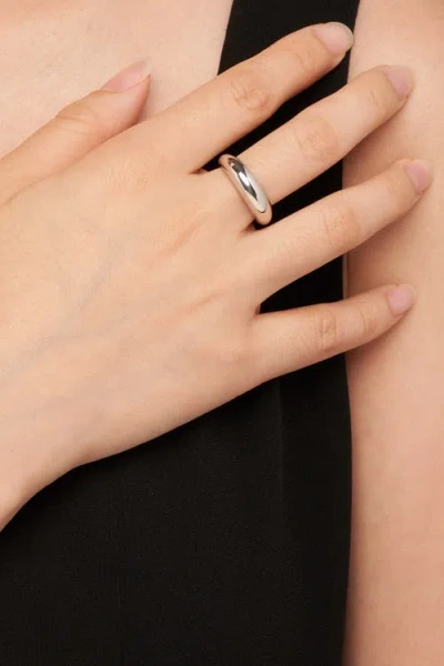 Oradina Sterling Silver Polished Dome Band In Brown