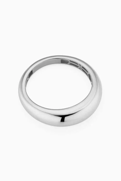 Oradina Sterling Silver Polished Dome Band In Brown
