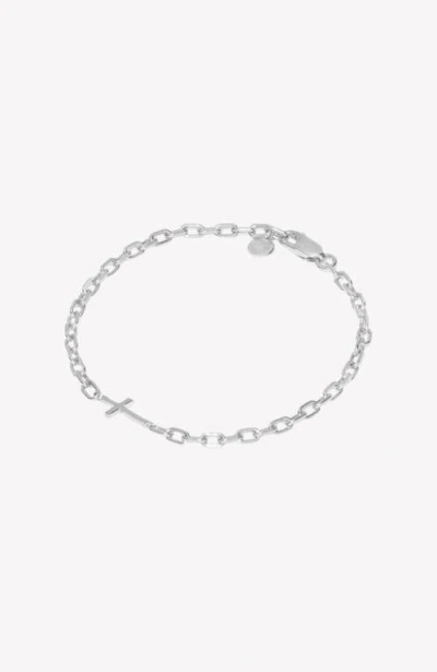 Rizen Jewelry Mini Chain Breaker Cross Bracelet In White