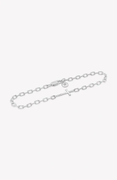 Rizen Jewelry Mini Chain Breaker Cross Bracelet In White