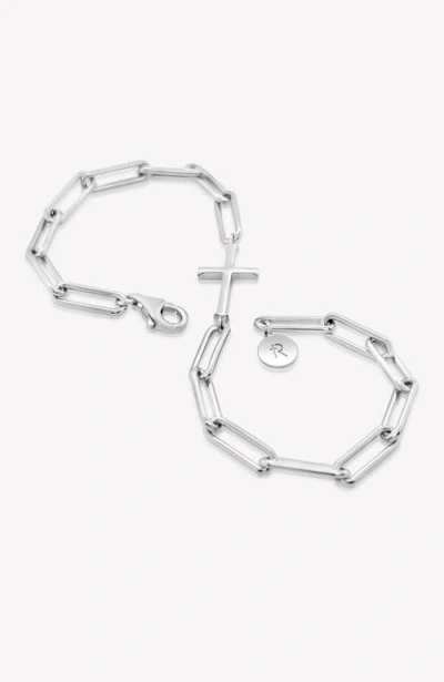 Rizen Jewelry Chain Breaker Cross Bracelet In Silver