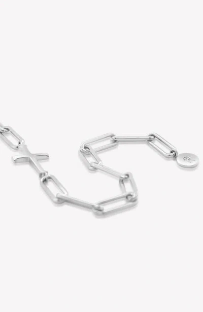 Rizen Jewelry Chain Breaker Cross Bracelet In Silver
