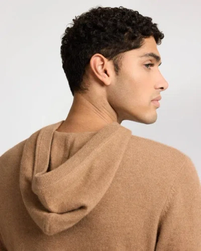 Onia 100% Cashmere Hooded Pullover In Brown