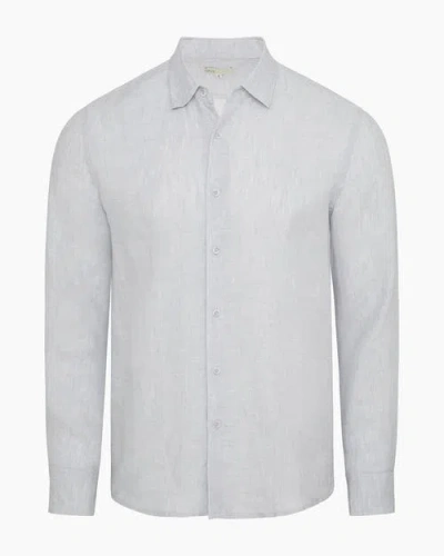 Onia Linen Long Sleeve Shirt In Blue