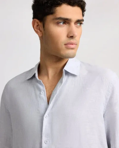 Onia Linen Long Sleeve Shirt In Blue