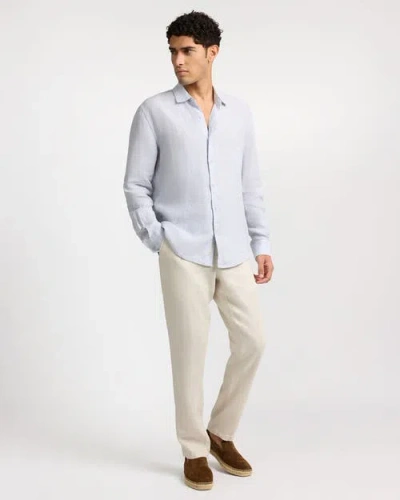 Onia Linen Long Sleeve Shirt In Blue
