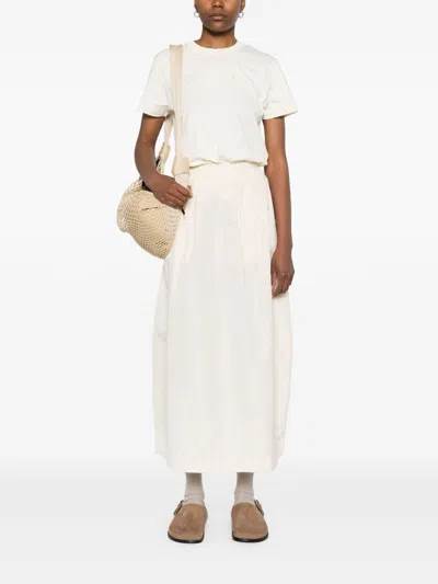 Moncler T-shirt Round Neck In Cotton In Neutral