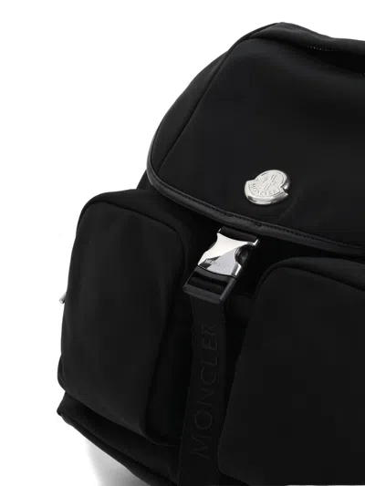 Moncler Functional Polyester Backpack With Multiple Pockets In Black