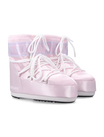 Moon Boot Icon Low Rose Pearly Ankle Boots In Pink
