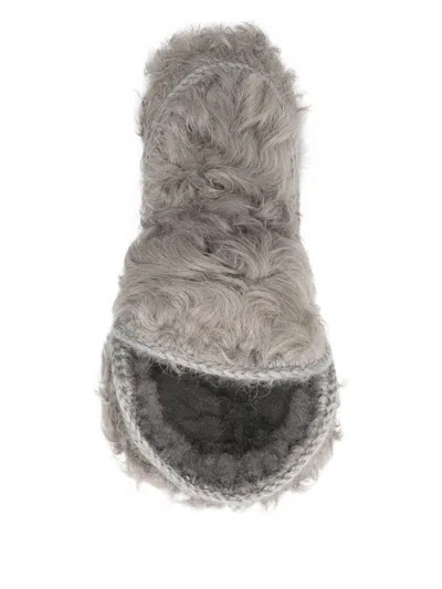 Mou Eskimo 18 Checkiang Fur Boots In Gray