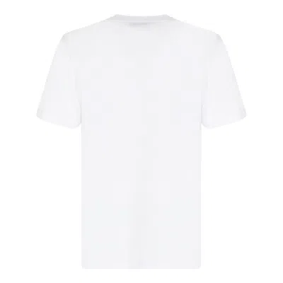 Msgm Tshirt Con Logo Pennellato In White