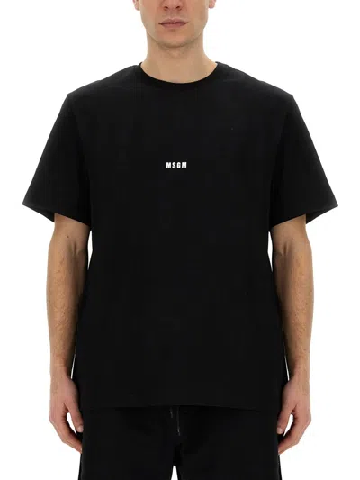 Msgm Tshirt In Cotone In Black