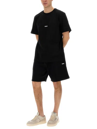 Msgm Tshirt In Cotone In Black