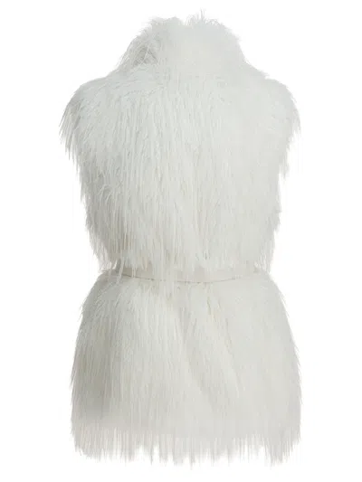 Pinko White Padded Polyester Coat In White