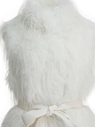 Pinko White Padded Polyester Coat In White