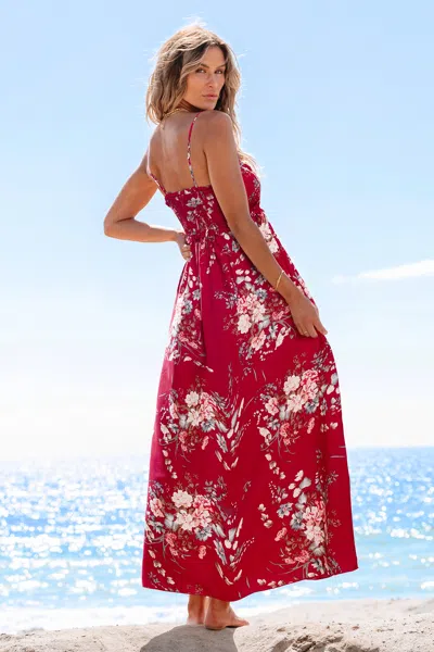Cupshe Sunny Trail Floral Maxi Dress In Red