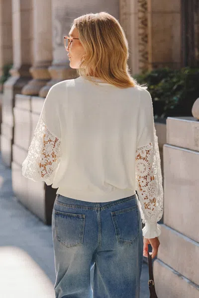Cupshe Fresh Daisy White Sweater In White
