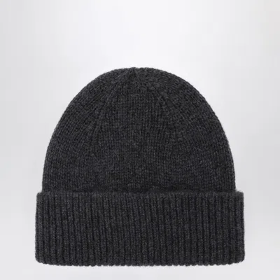 Roberto Collina Cashmere Beanie In Anthracite Grey In Black