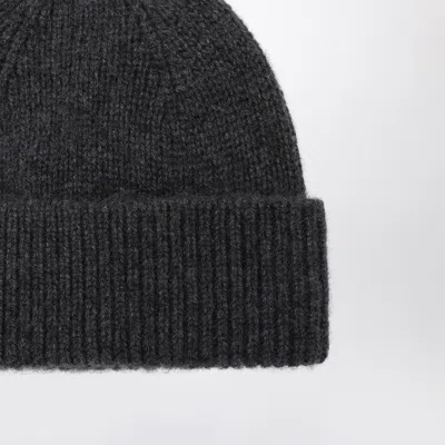 Roberto Collina Cashmere Beanie In Anthracite Grey In Black