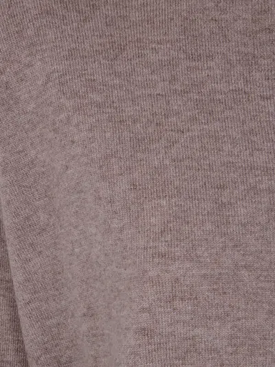 Rosso Puro Long Sleeves Boat Neck Oversized Sweater In Brown