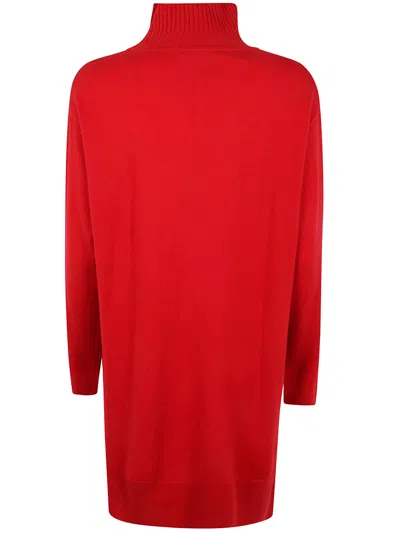 Rosso Puro Long Sleeves Turtle Neck Oversized Sweater