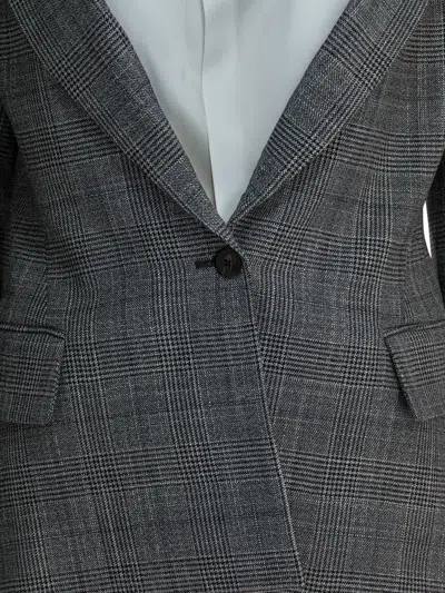 Sa Su Phi Checked Single-breasted Blazer In Gray