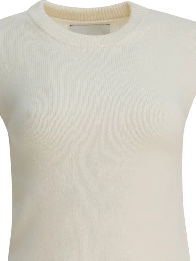 Sa Su Phi White Cashmere Knit Sweater In Neutral