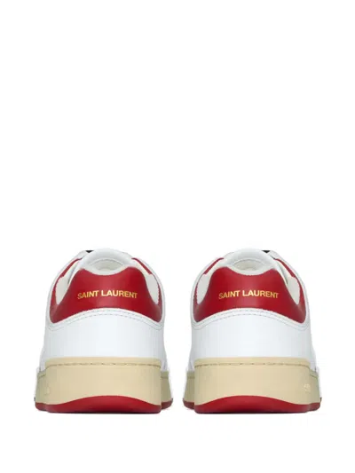 Saint Laurent Leather Sneakers In White