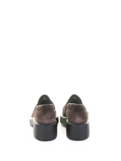 Santoni Suede Platform Loafers In Brown