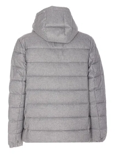 Save The Duck Constantin Flannel-effect Puffer Jacket In Gray