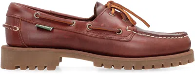 Sebago Ranger Waxy Leather Moccasins In Red