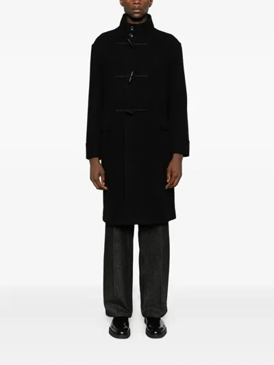 Tagliatore Toggle-front Wool Coat In Black