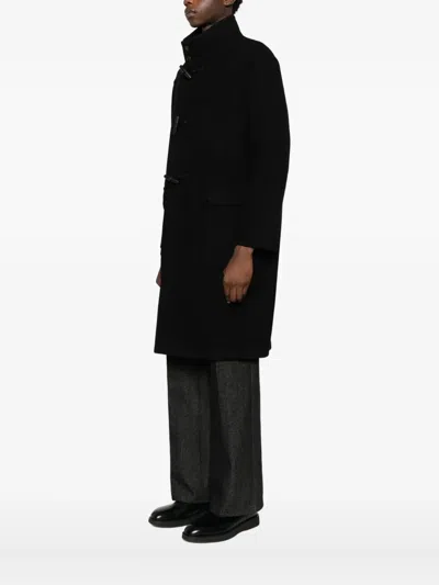 Tagliatore Toggle-front Wool Coat In Black