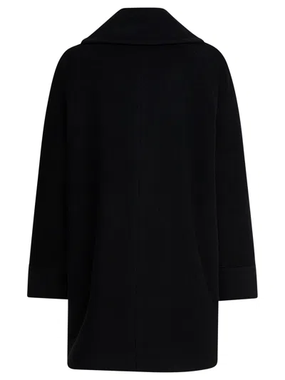 Tagliatore Black Virgin Wool Coat In Black