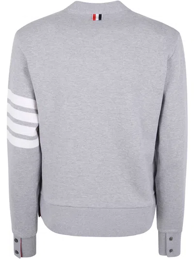 Thom Browne V-neck Cardigan With Engineered 4 In Classic Loopback In Gray